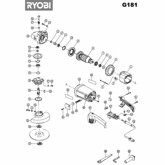 Ryobi G181 Spare Parts List Type: 5133000280